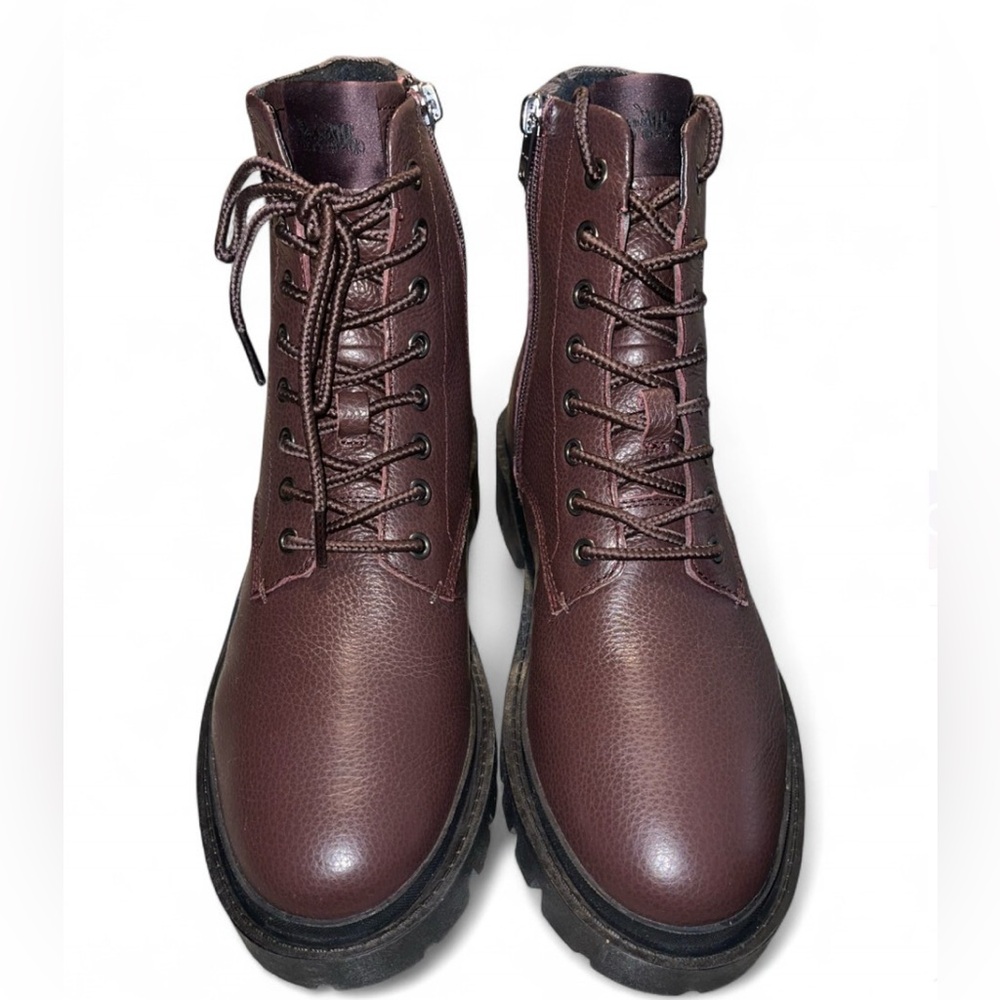 Coach Brown Leather Lace-Up Boots - Picture 4 of 7